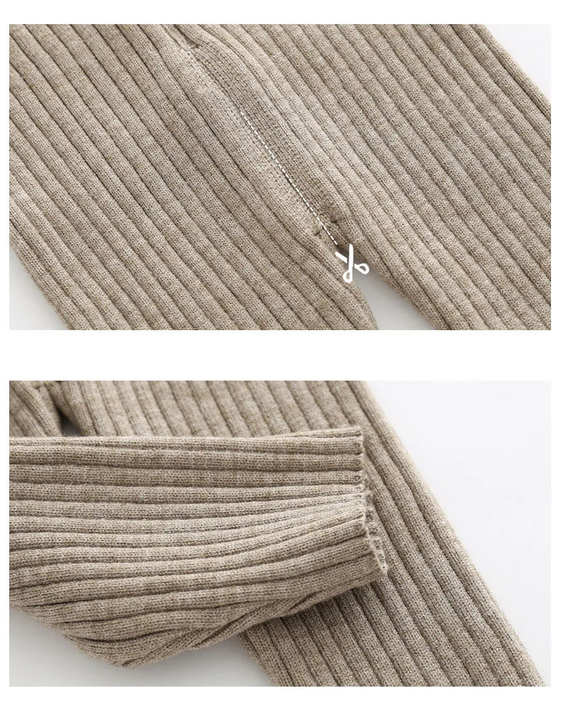 0-3T Newborn Kid Baby Boy Girl Winter Clothes set Sweater Pant suit Warm Thick Knit Top Stretch Knitwear Casual 2pcs Sweater Set