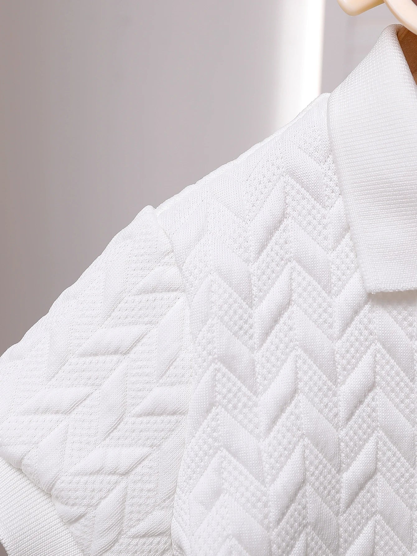 2025 New Summer Kids’ Unisex Set with Cool and Stylish Polo-Collar Knitted Short-Sleeved Top