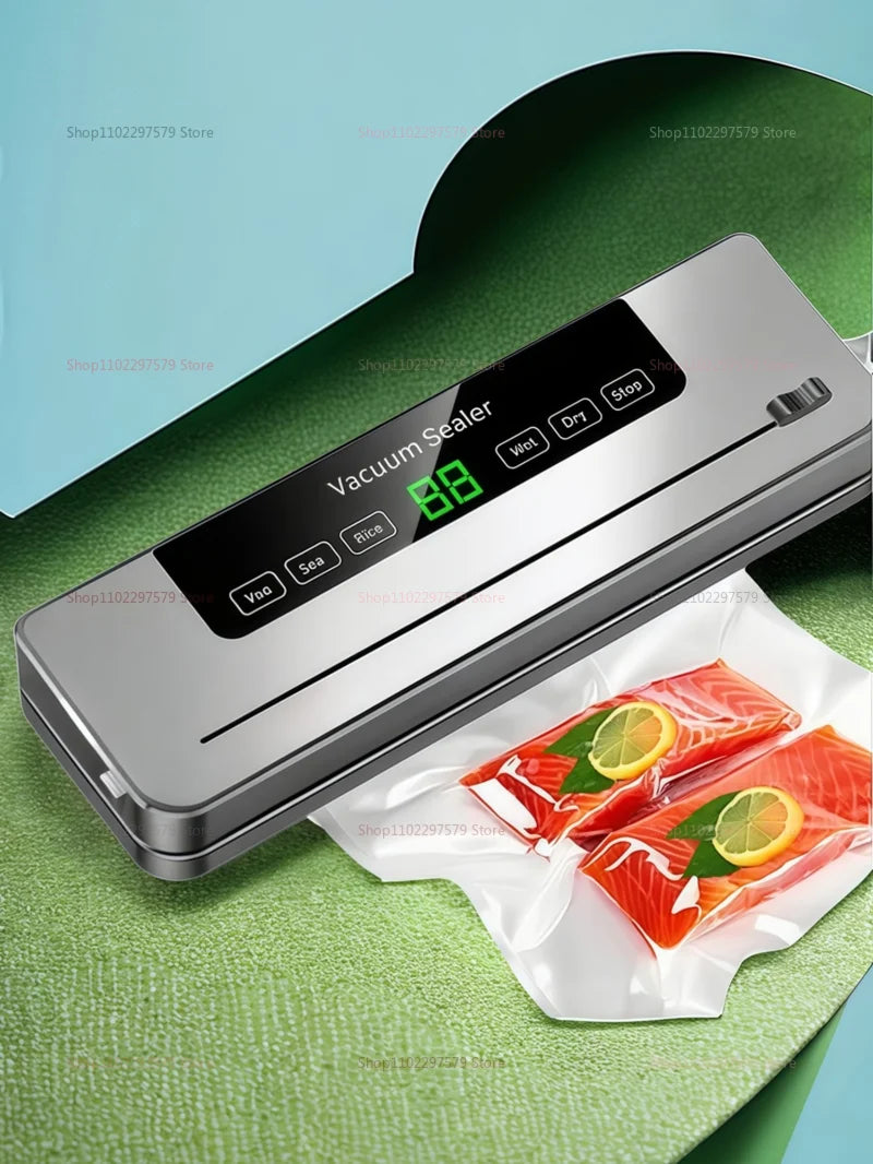Electric Vacuum Sealer with Built-in Cutter Food Storage Sealer for Kitchen Dry/Wet Wet Food Preservation Sealing Sealer