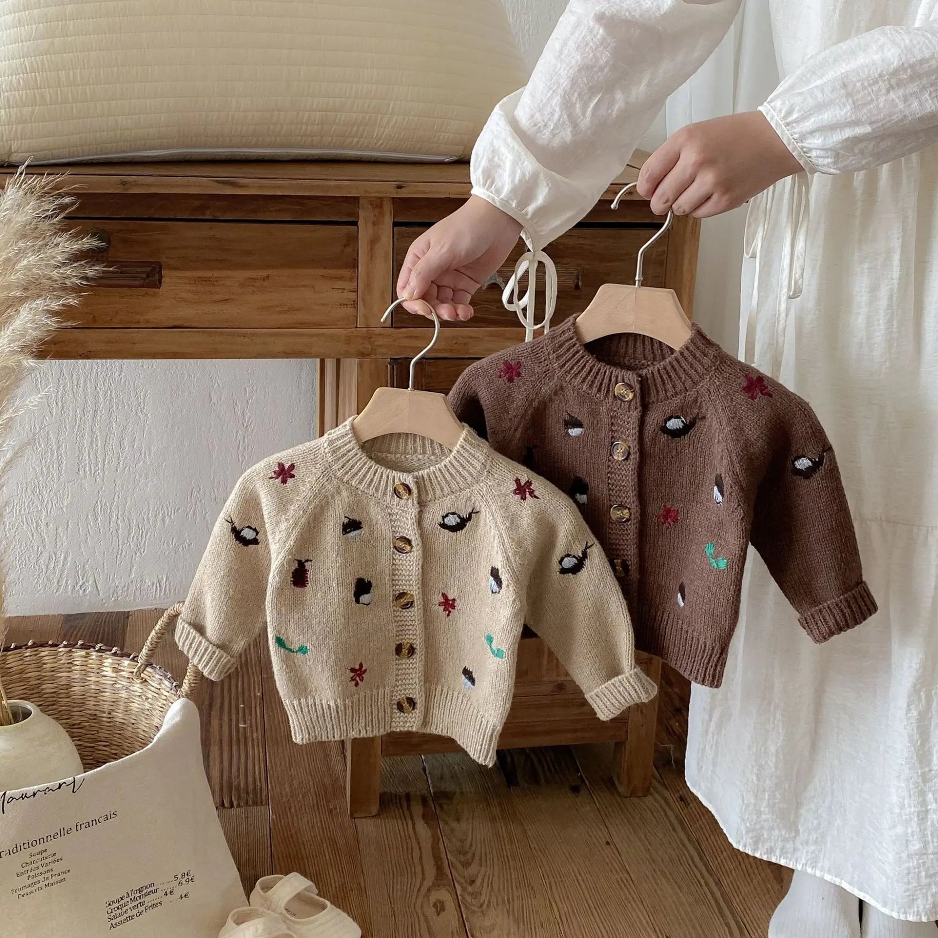 6852 Baby Knitted Sweater 2025 Autumn and Winter New Long Sleeve Embroidered Baby Boy's Cardigan Coat Girl's Sweater