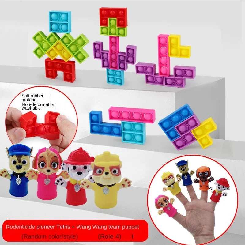 Paw Patrol Chase Cartoon Hand Doll Toy Finger Puppet Role Play Tell Story Silicagel Cloth Doll Educational Toy for Children Kids