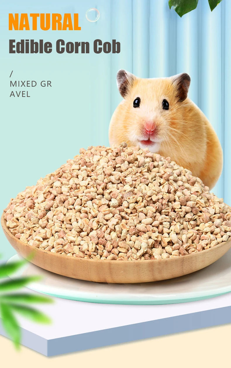 500 جرام من كوز الذرة الطبيعي الصالح للأكل، فراش الهامستر، لوازم المرحاض، مزيل العرق، نشارة الخشب، القنفذ، شينشيلا، حشو القفص الدافئ في الشتاء
