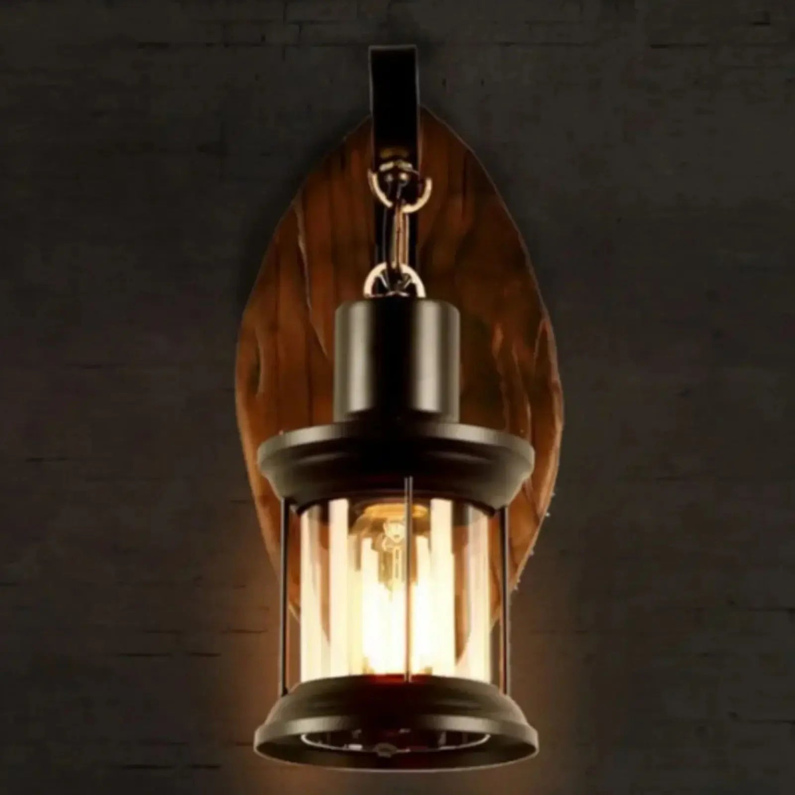 مصباح حائط خشبي صناعي عتيق الطراز بتصميم عتيق مع إضاءة دافئة رائعة للبار والمقهى والحديقة E27 220 فولت