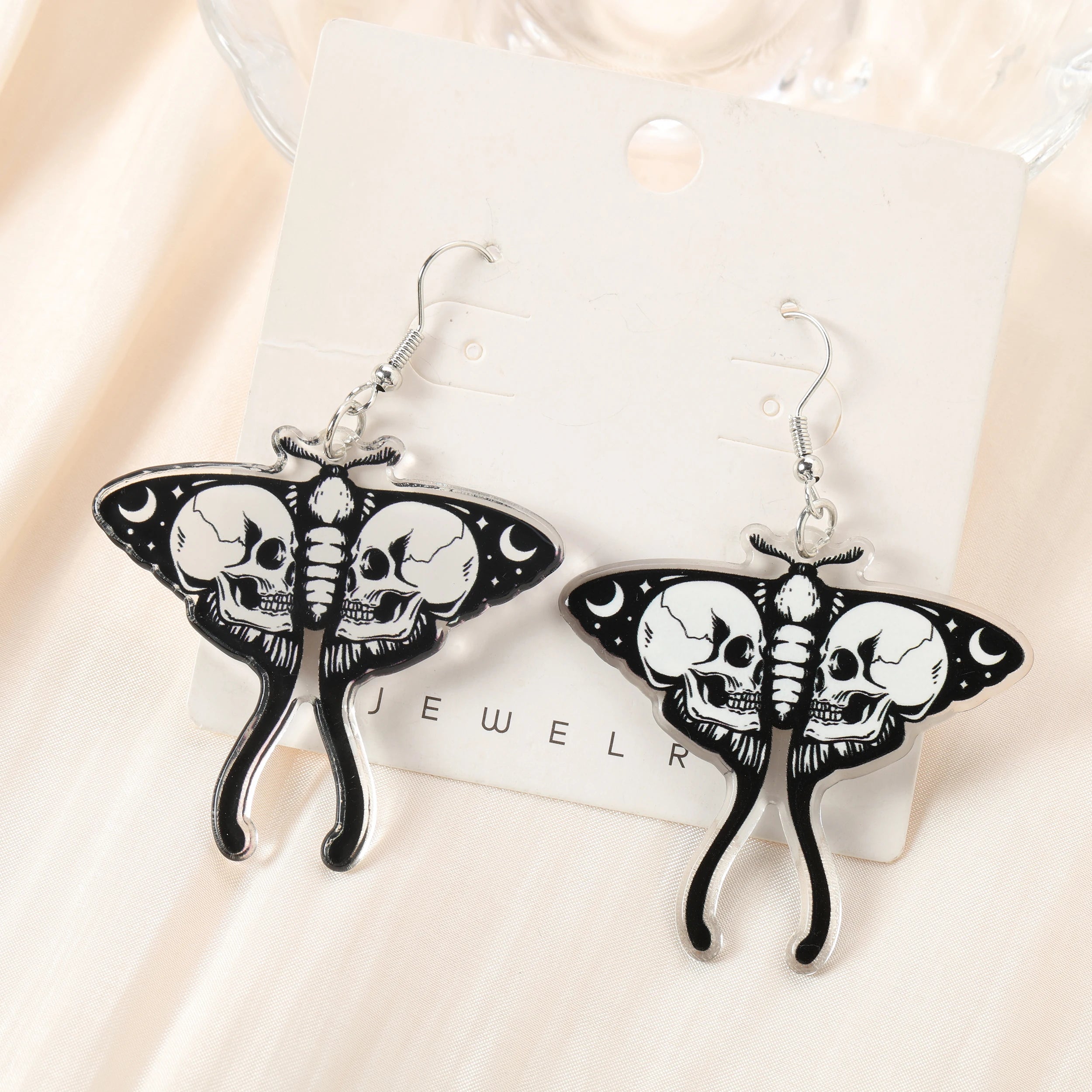 10Pcs Halloween Charms Creative Acrylic Skull Butterfly Pendant Jewelry Findings For Necklace Diy Making