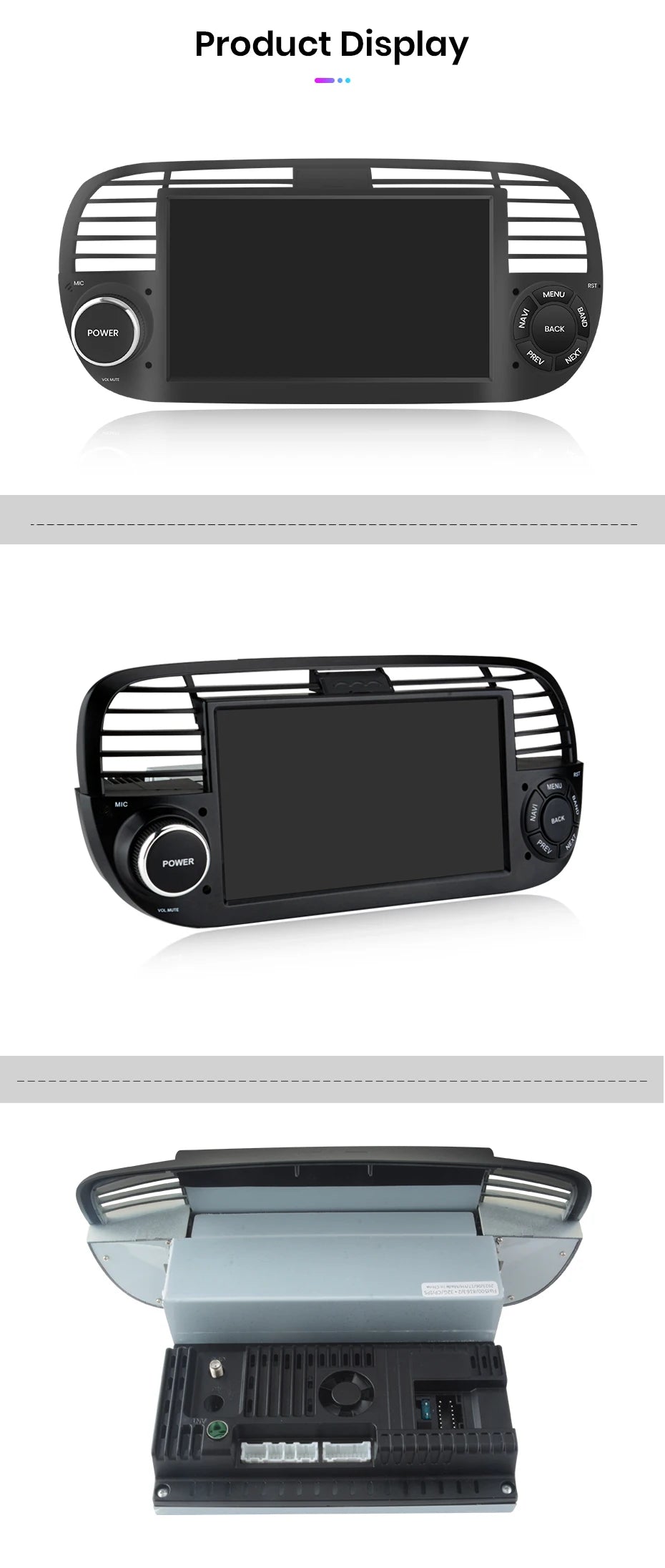 Junsun Android13 Car Radio For FIAT 500 500C Abarth 2007-2015 Car Smart Systems For Apple Carplay FM GPS SWC BT