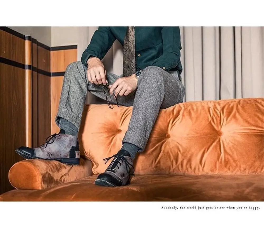 Pantalon de costume en laine style rétro