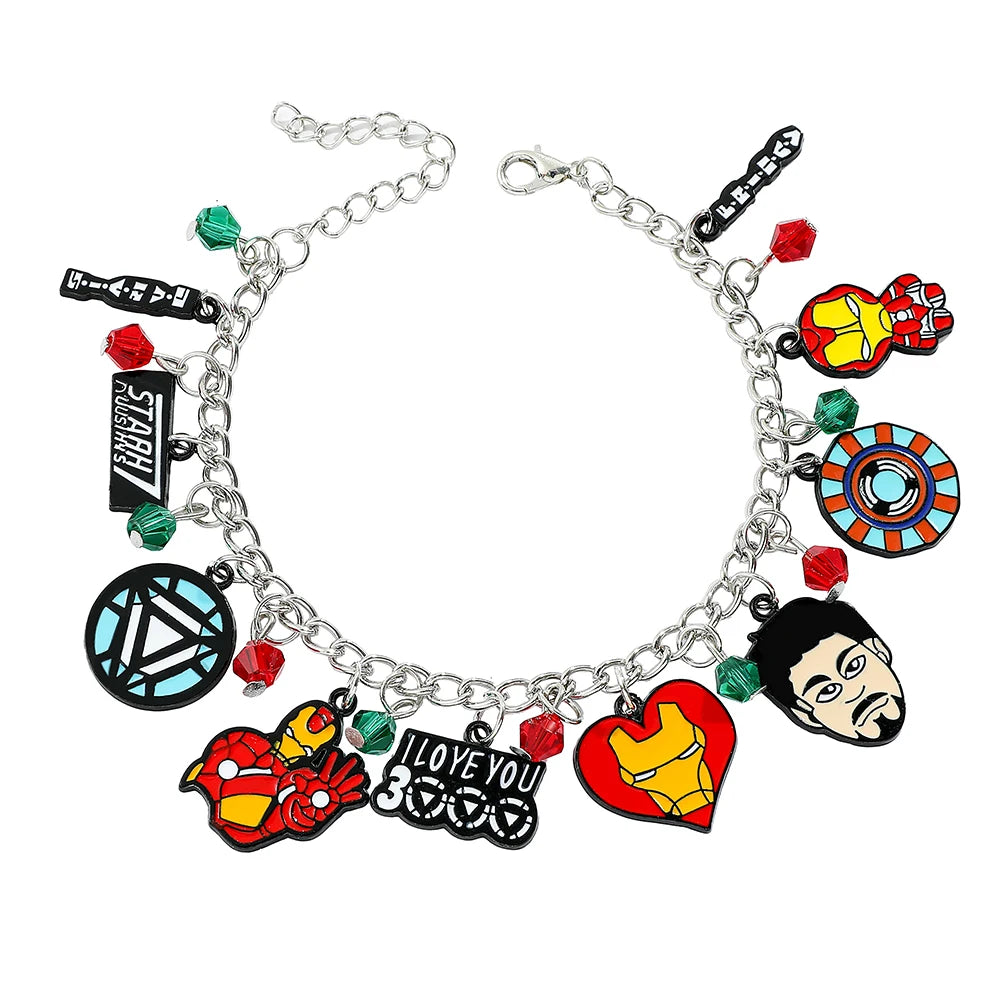 Marvel Iron Man Charms Bracelet i love you 3000 Movie Bangles Men Womens Jewelry Christmas gifts