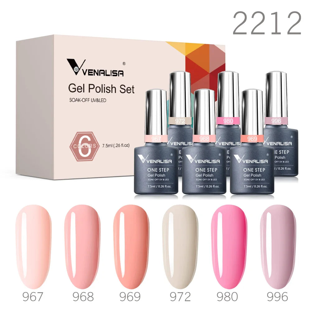 Kit de vernis à ongles en gel 6 couleurs