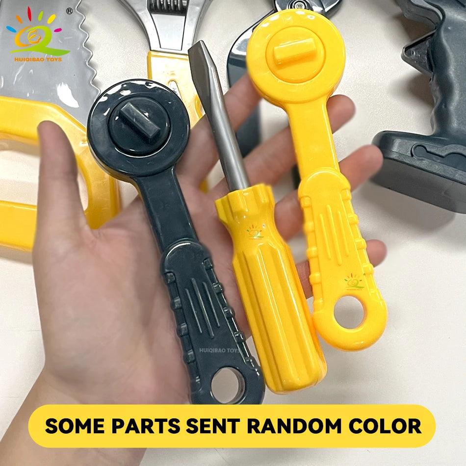 Children's Toolbox Engineer Simulation Repair Tools Drill Saw Screwdriver Pincers Kit Pretend Play House Toys for Kid Gift