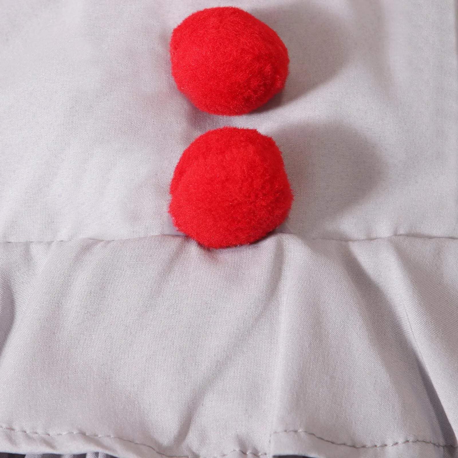 Baby Girl Halloween Creepy Clown Cosplay Costume Long Sleeve Layered Ruffled Gray Joker Dress Romper for Theme Party Photo Shoot