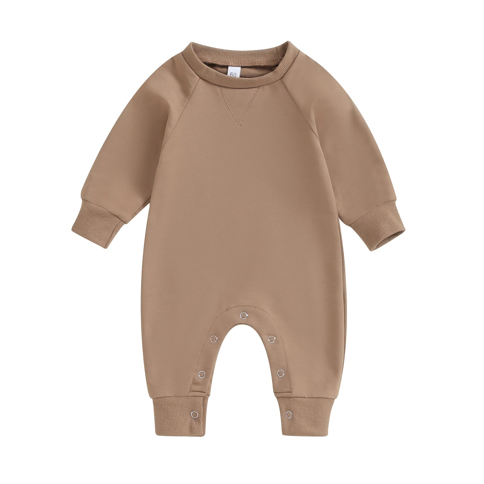FOCUSNORM 7 Colors Newborn Baby Girls Boys Casual Romper 0-18M Solid Long Sleeve Button Jumpsuits Clothes