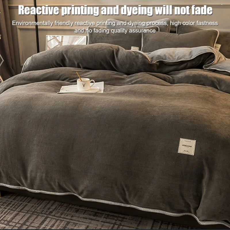 Winter New Coral Velvet Warm Quilt  Cover Soft Plush Quilt Cover Flannel Duvet Cover Bedding Home housse de couette 이불커버