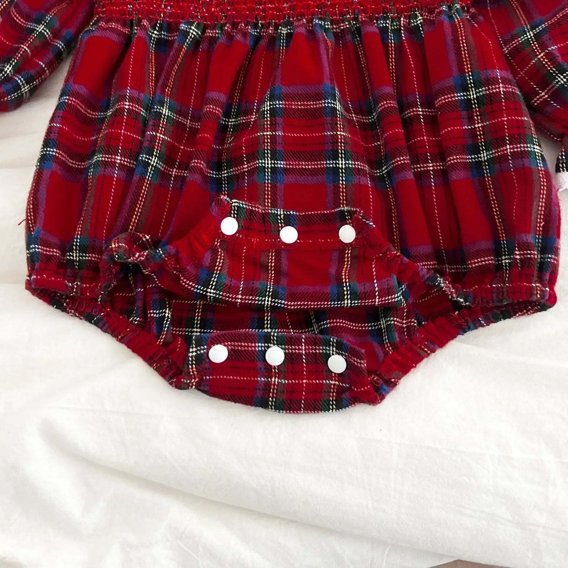 Christmas Infant Baby Girl Romper Autumn Winter Newborn Baby Girl Children Clothes Red Plaid Lapel Long Sleeved Newborn Romper