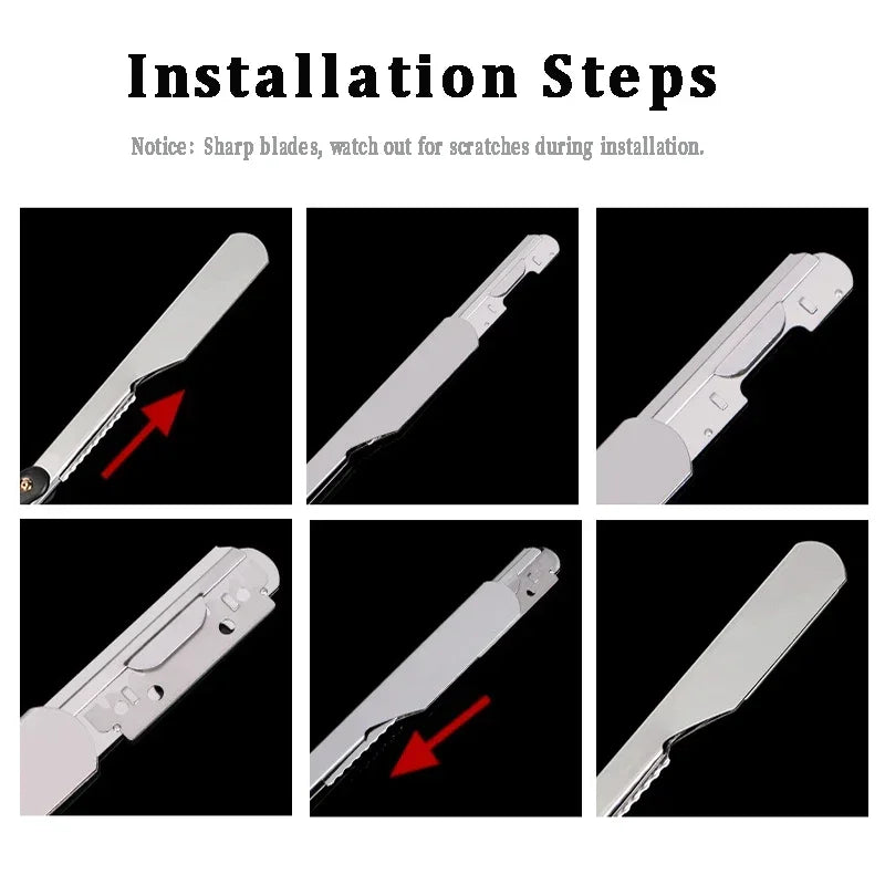 Rasoir de barbier coupe de cheveux barbe sourcils rasage outils dépilation manuelle rasoirs à bords droits