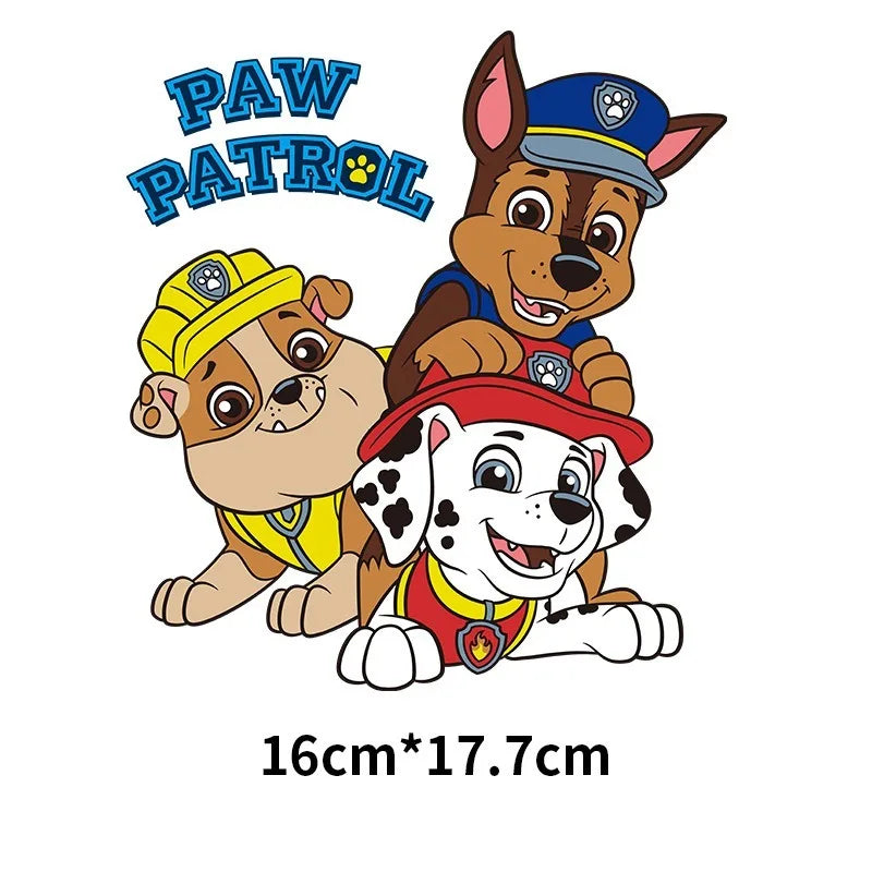 Cute Paw Patrol Patches for Clothes Children Clothes Sticker Diy Hoodies T-Shirt Heat Press Appliqued Iron Sticker