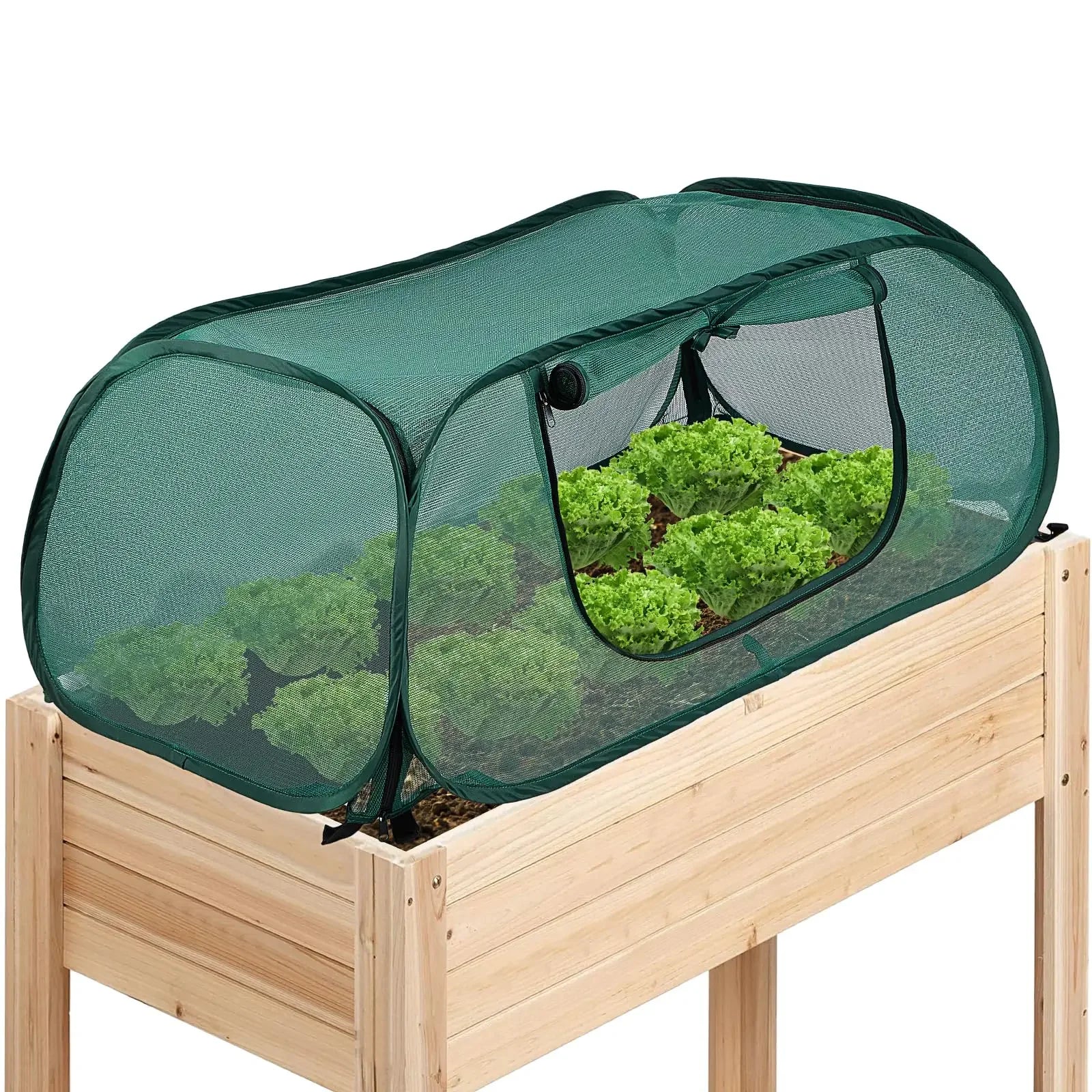 Net Cage Guard Vegetables, Seedlings Herbs Bed Vegetables Large Pop Up Mesh Plant Cover Protector Raised Garden & Flower Bed