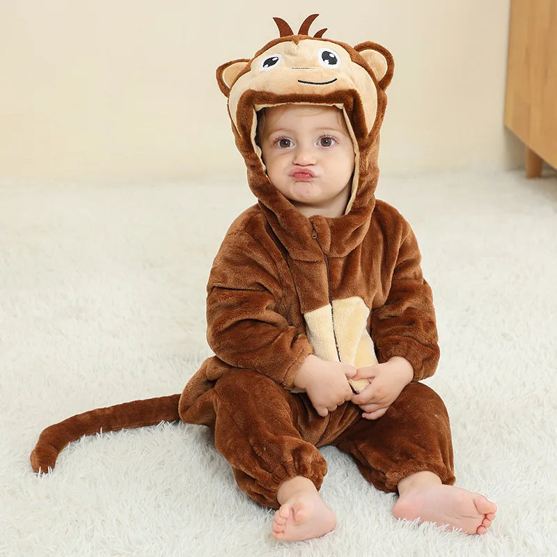 Winter Baby Rompers Baby Pijamas Halloween Ghost Bat Shark Deer Animal Cartoon Hooded Jumpsuits Cosplay Costume Boys Girl Pajama