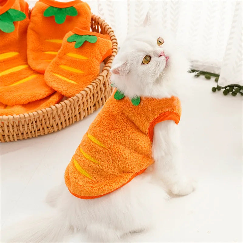 New Pet Dog Winter Warm Carrot Clothes Dog Plus Fleece Sweater Cat Clothing Supplies Designer Dog Clothes Cat Clothes