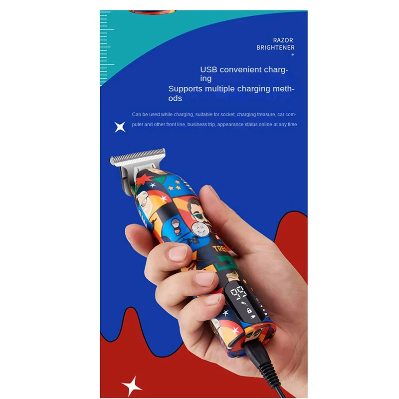 Barber Tondeuse à cheveux Rechargeable Graffiti électrique