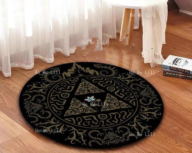 Zelda Game Round Rug Cool Gamer Mat Game Room Carpet Decor