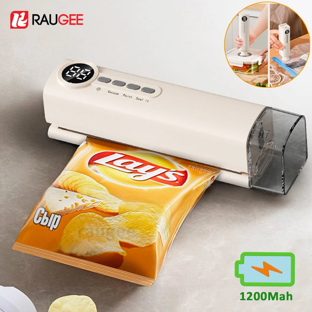 Vacuum Sealer Mini Wireless Food Vacuum Sealing Machine USB Rechargeable Automatic Plastic Bags Sealer For Household Use