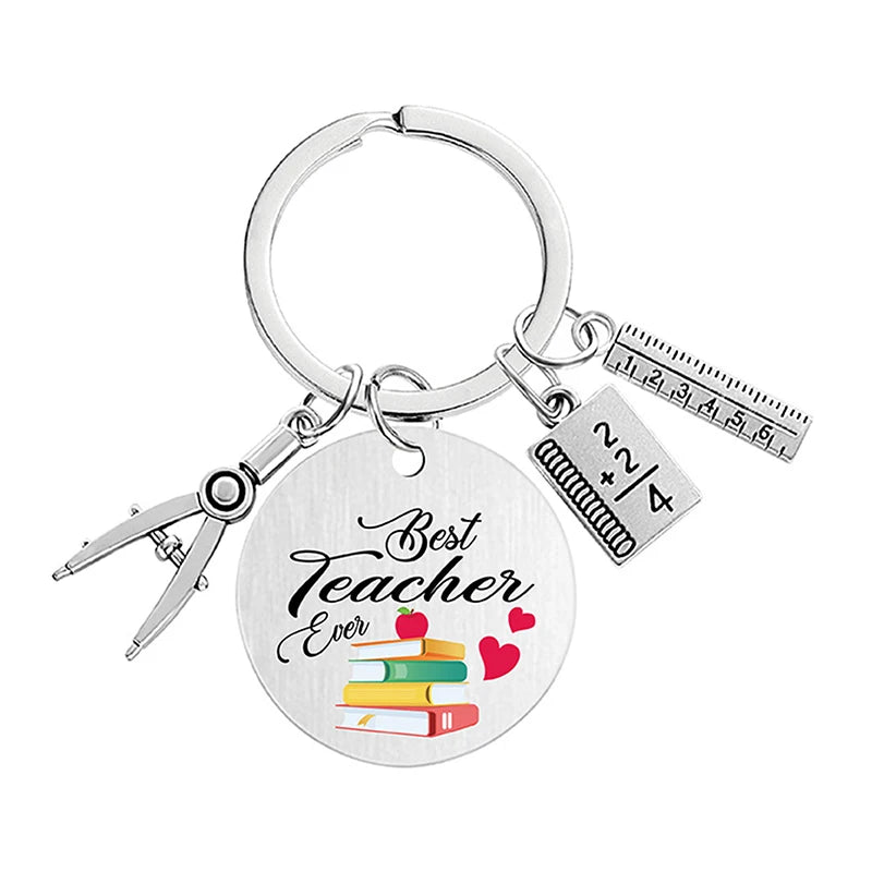 Teacher Key Chain Thank You Teacher Text Popular Pendant Key Chain Teachers'Day Pendant Gifts For Teachers