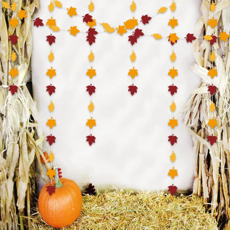 ديكور احتفالي خريفي على شكل قرع وأوراق القيقب وخلفية لعيد الشكر وحصاد ديكور جداري لمشهد الحفلة ديكور للمنزل