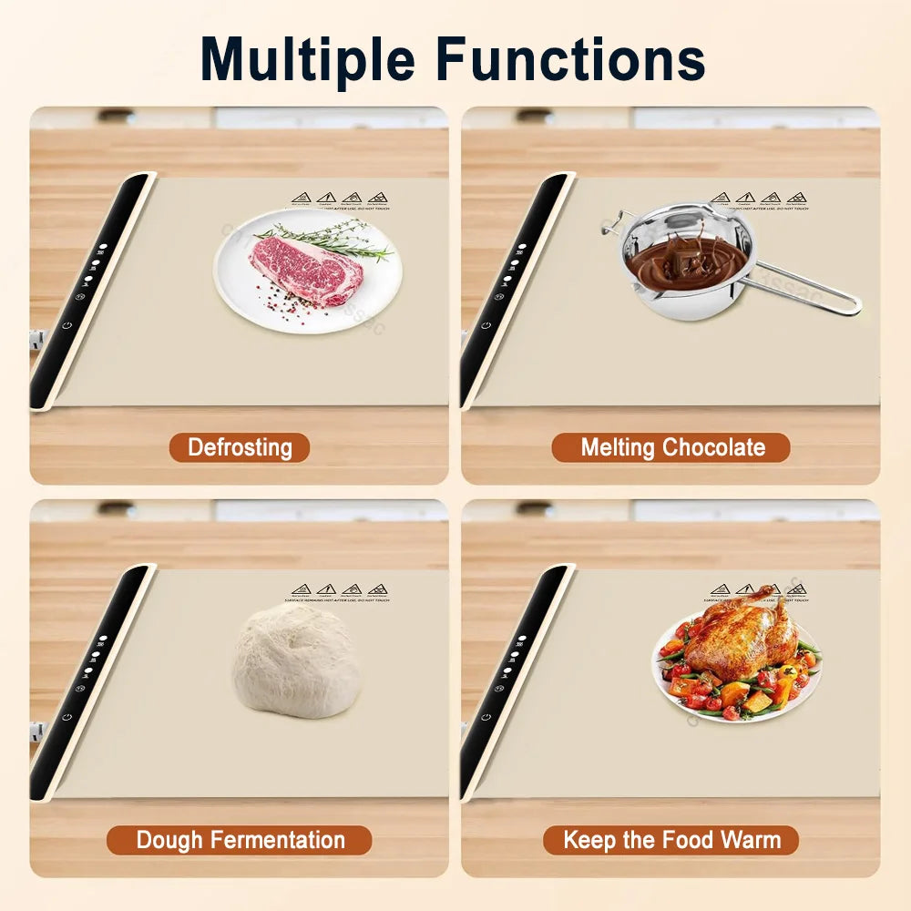 Food Warmer Electric Warming Tray Foldable Food Warmer Plate Fast Heating Electric Food  Warming Pad Portable Food Warming Mat