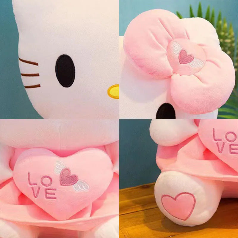 55cm Sanrio Hello Kitty Cat Plush Toys Cartoon KT Cat Plushie Doll Big Size Stuffed Anime Pillow Birthday Gifts For Kids Girls