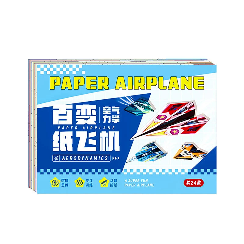 1set Paper Airplane Origami Belt Tutorial For Children Fun Handmade Three-dimensional Airplane For Baby Educational Toys