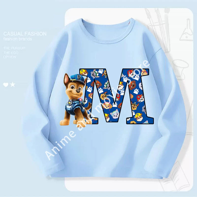 Paws Patrols Chases Child Long Sleeve Boys T-shirt Children Casual Clothing Cartoon Cute Printed Sweatshirt Anime New Kids Gifts
