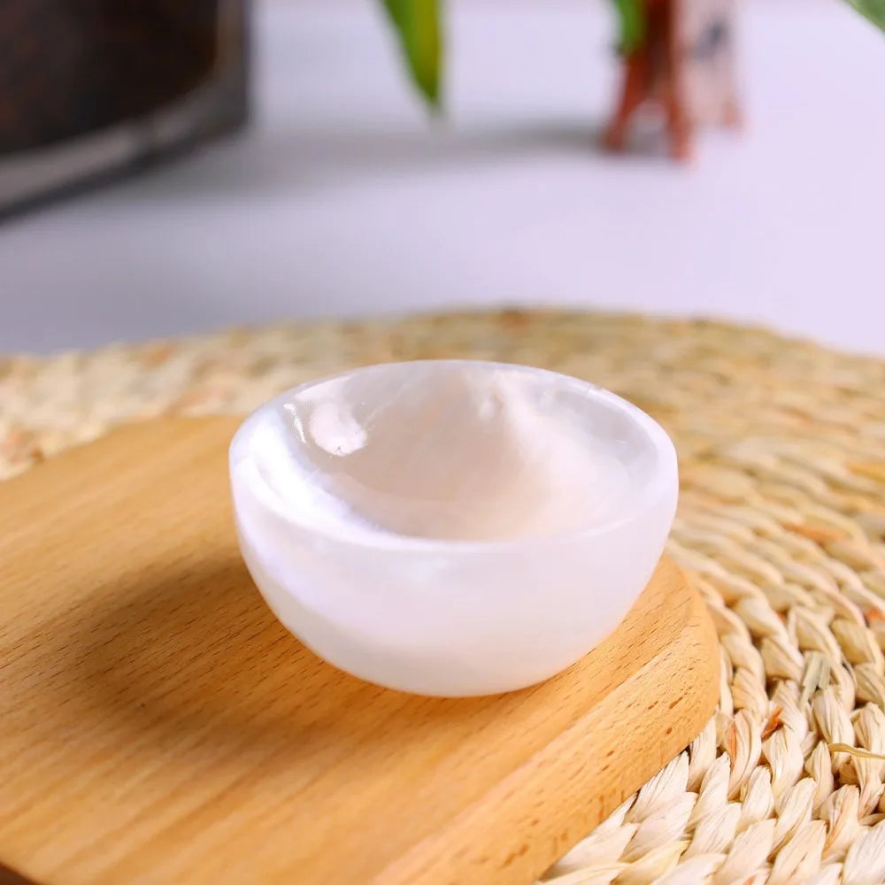 Selenite Crystal Bowl, Jewellery Storage Crystal Decoration Gift, Home & Office Decor, Great Choice for Christmas Gift Giving