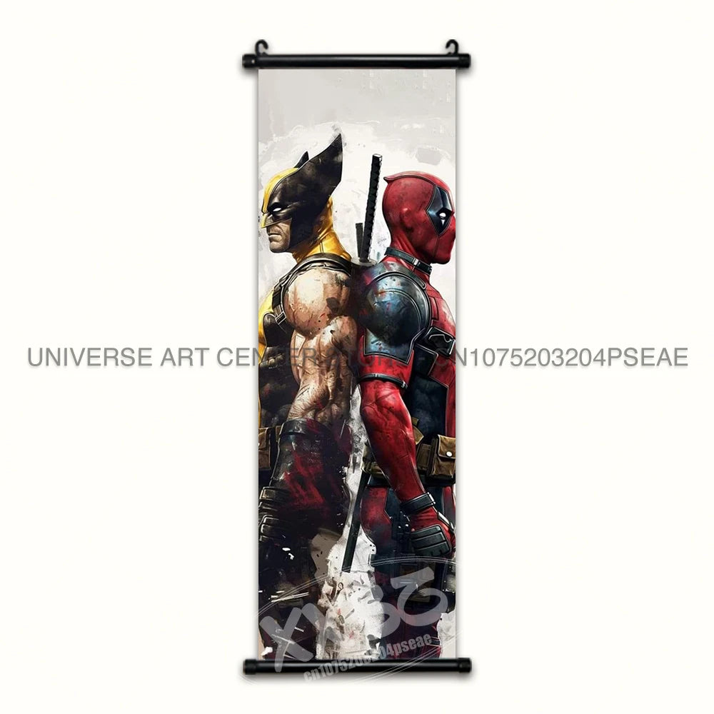 Marvel Poster Black Panther Home Decor The Avengers Wall Art Venom Hanging Painting Spider Man Scrolls Picture Wolverine Mural