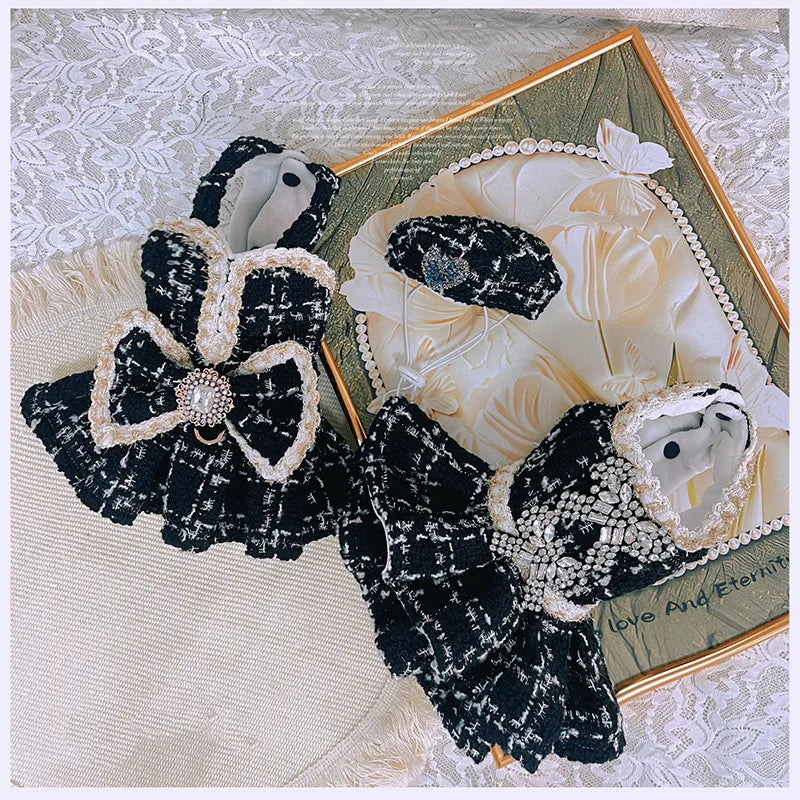 Luxury Brand Classic Thickened Pet Dress Autumn Winter Custom-Made Exquisite Dog Coat Skirt Thickened