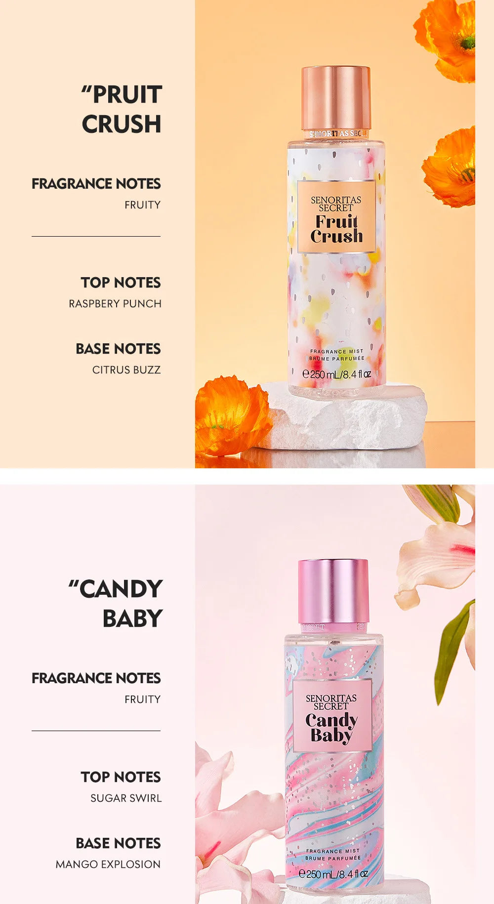 Parfum de fruits à fleurs thaïlandaises Parfum à la vanille pour femmes Parfum de rendez-vous longue durée Good Girl Parfume Body Spray Floral Mist 250ml