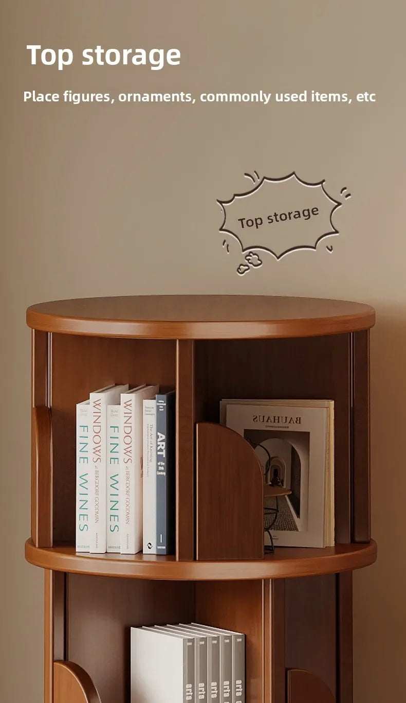 360 °   Bibliothèque rotative – Armoire de rangement mobile pour la maison et le salon