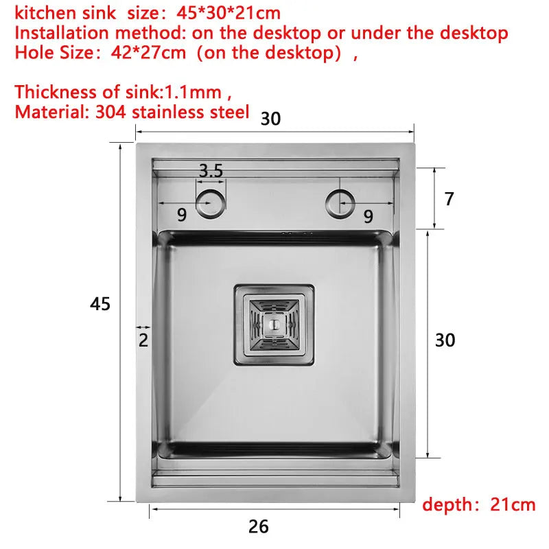 304 Stainless Steel Kitchen Sink for Island Bar, Brushed Finish with Foldable Faucet, Lid Cover, Soap Dispenser, Veg Basin sinks