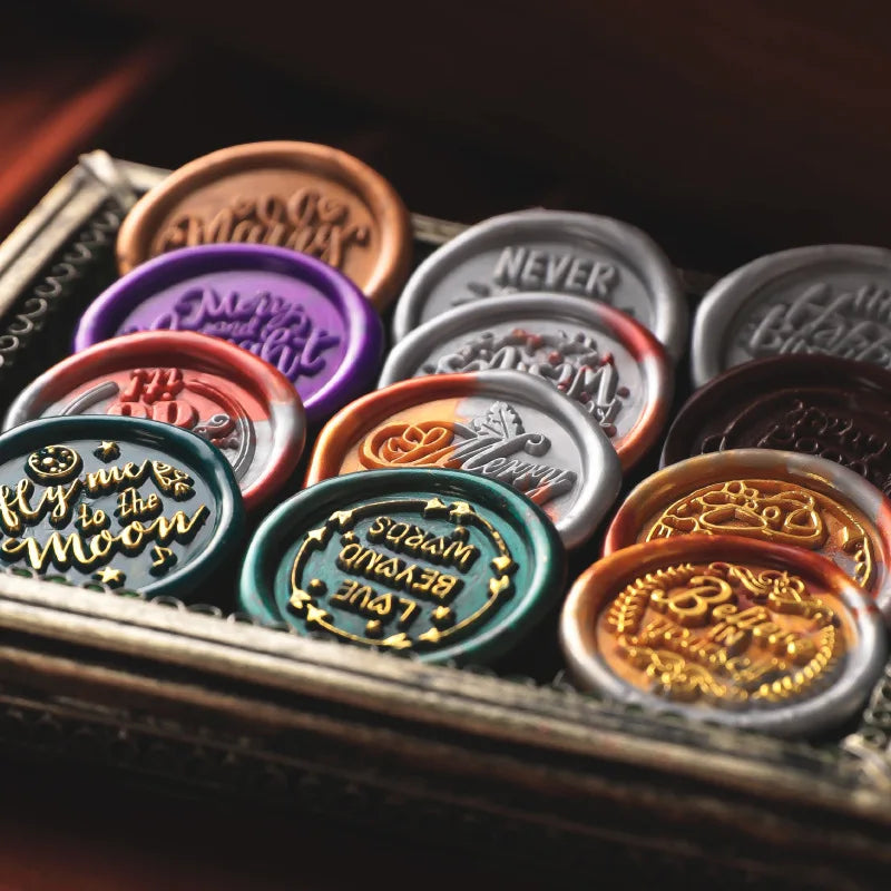 English Blessings Seal Head Wax Stamp Envelope Sealin Greeting Card Gifts Wedding Invitation,Thank You/Good Luck/Best Wishes