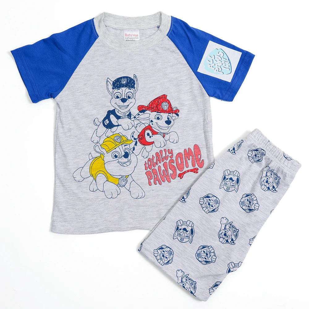 Paw Patrols Baby Pajamas Sets Children Summer Short Sleeve Skirt Pants Suit Kawaii Sleepwear Boys Girls Cosplay Nightgown Gift