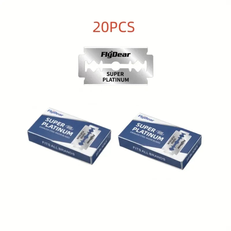 Outil de barbier professionnel Sécurité à double bord lames de rasoir rétro classiques en acier inoxydable pour le rasage et l’épilation des hommes