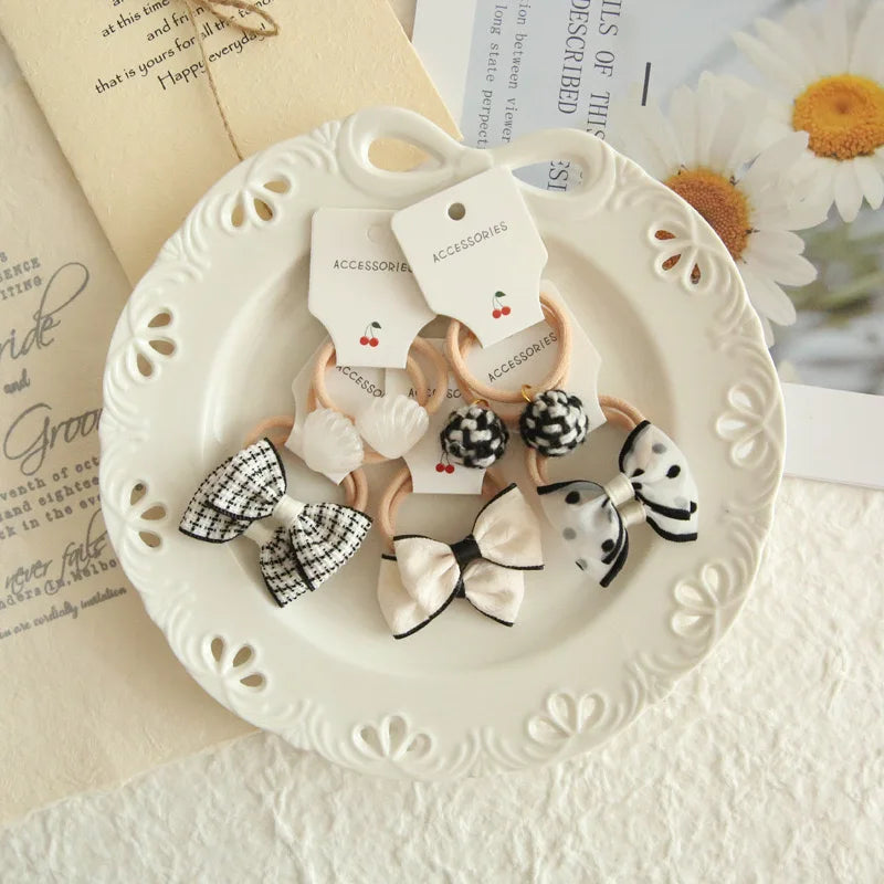 Elastic Hair Bow for Children, Children's Headwear, Hair Accessories for Girls, Cute Hair ties, Lovely Hair Rope, 10Pcs per Lot