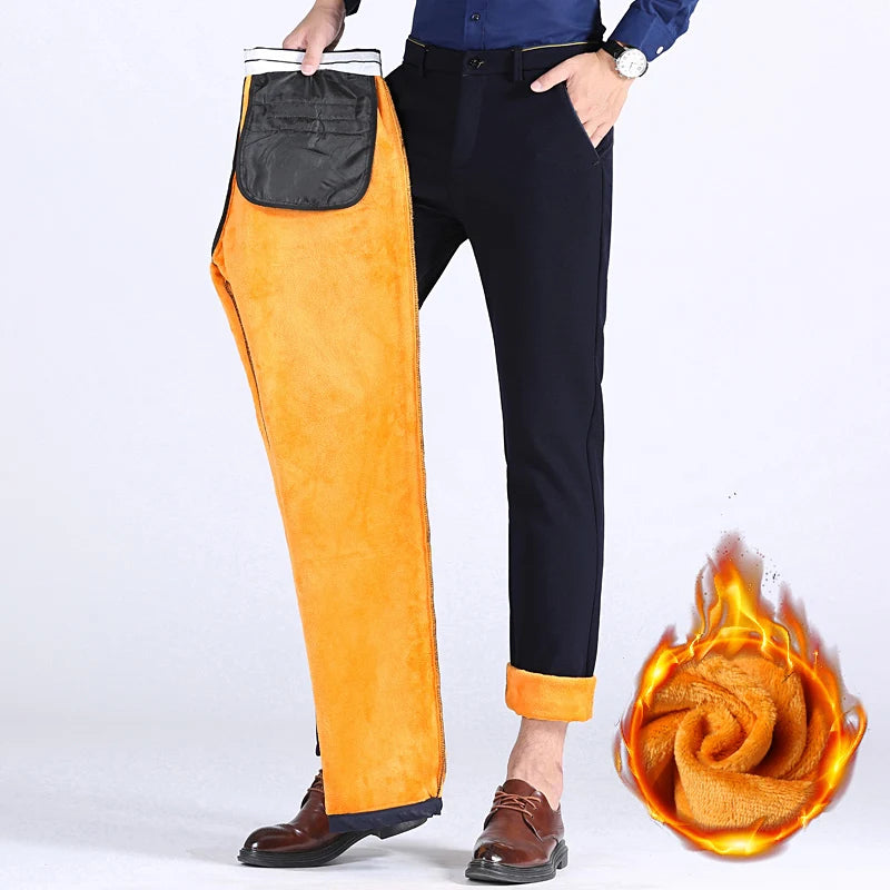 Pantalon chaud droit slim épaissi collection hiver 2025