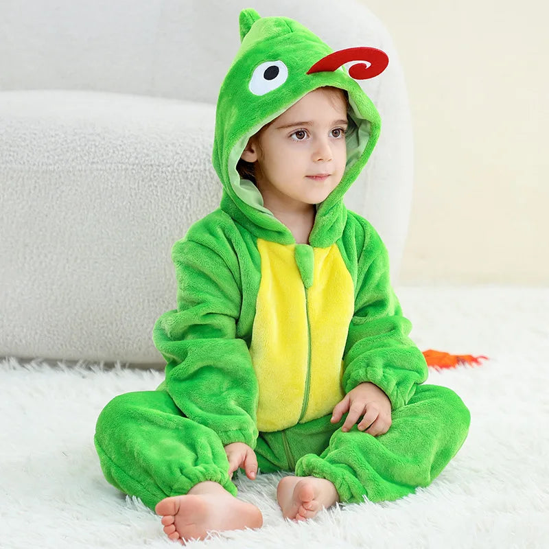 Winter Baby Rompers Baby Pijamas Halloween Ghost Bat Shark Deer Animal Cartoon Hooded Jumpsuits Cosplay Costume Boys Girl Pajama