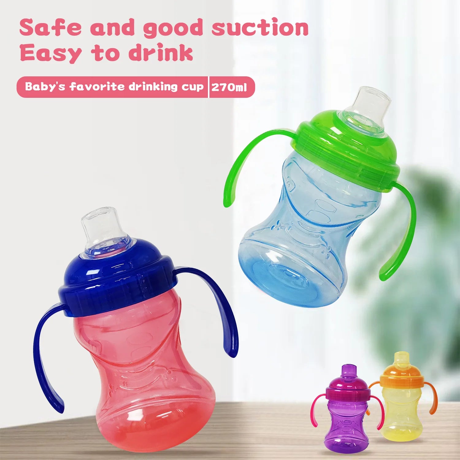 270ml children learn to drink cup anti bucking duck mouth cup baby more than one year old direct drinking milk cup