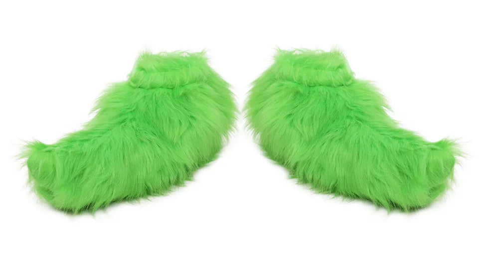 Grinch Mask 2025 New Christmas Green Haired Monster Gloves Cos Santa Claus Hat The Grinch