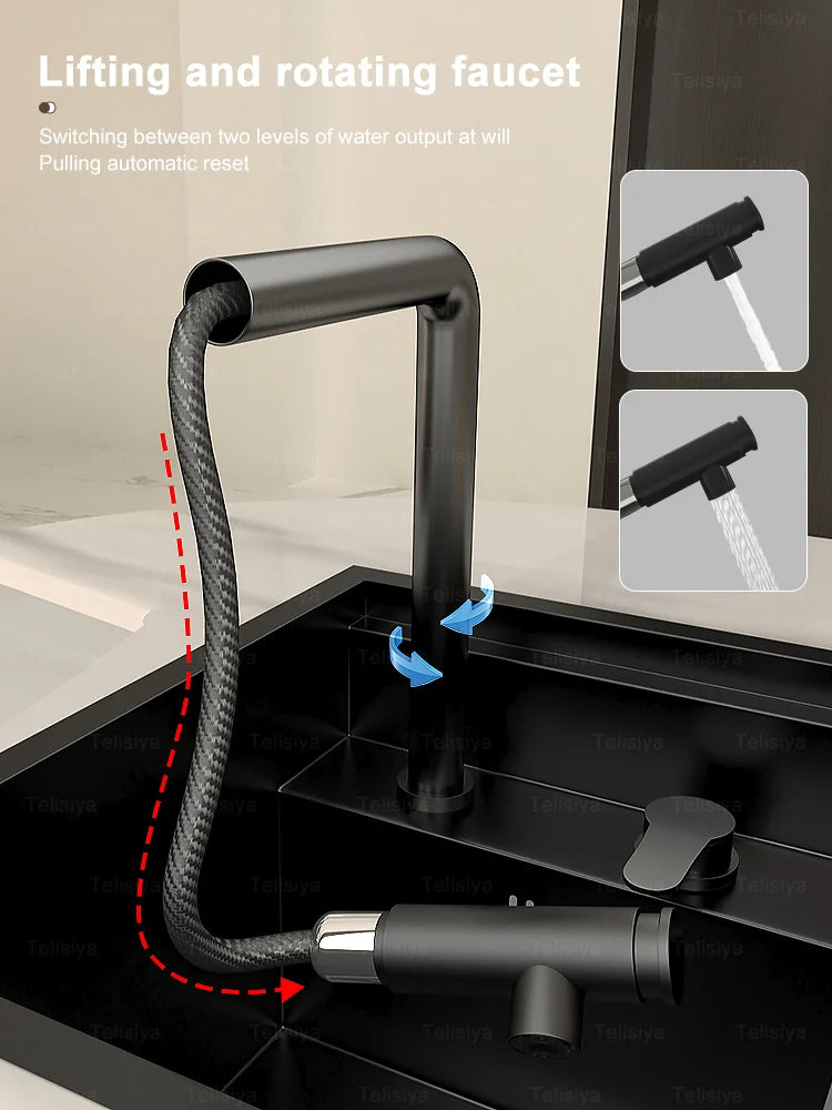 Hidden Sinks Stainless Steel Kitchen Sink Bar Small Single Slot With Lid Wash Basin Balcony Garden Campervan