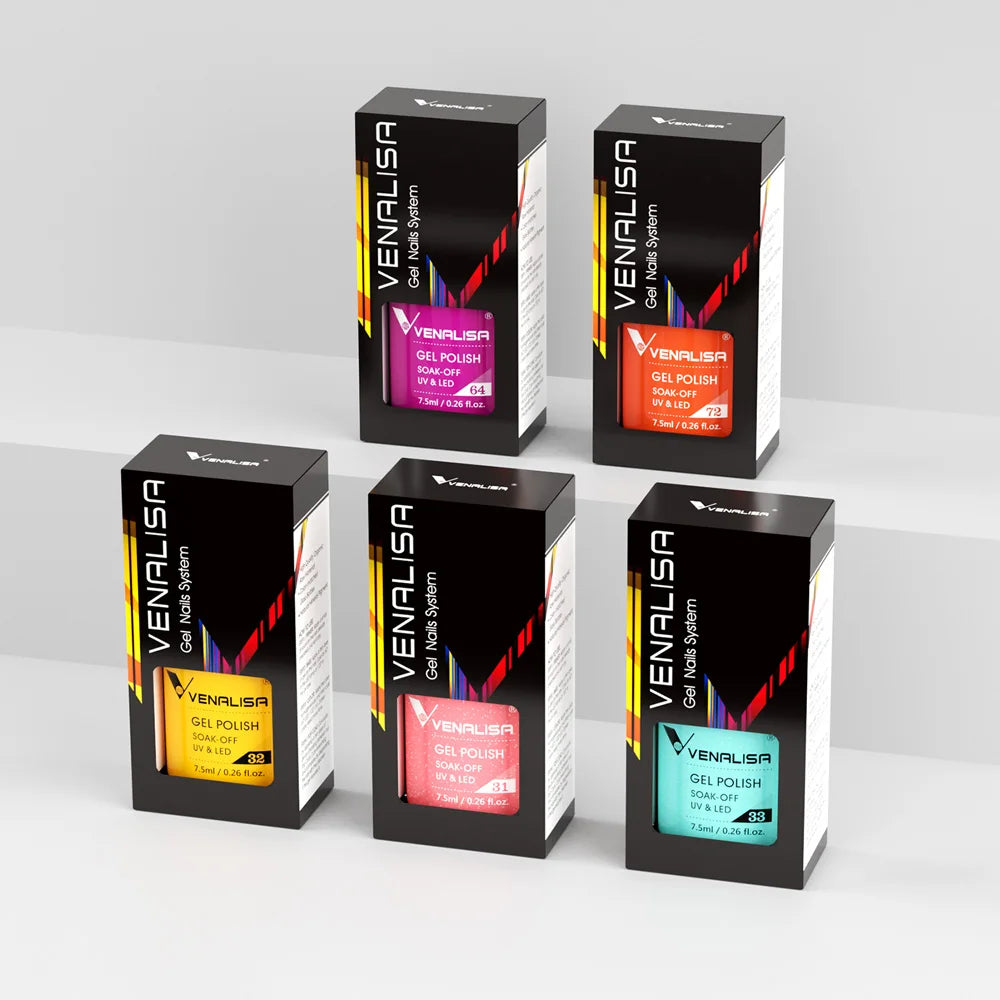 VENALISA Nail Gel Polish Full Coverage Holographic Camouflage Nail Varnish Manicure Lacquer Polish Soak Off UV LED Lacquer 7.5ML