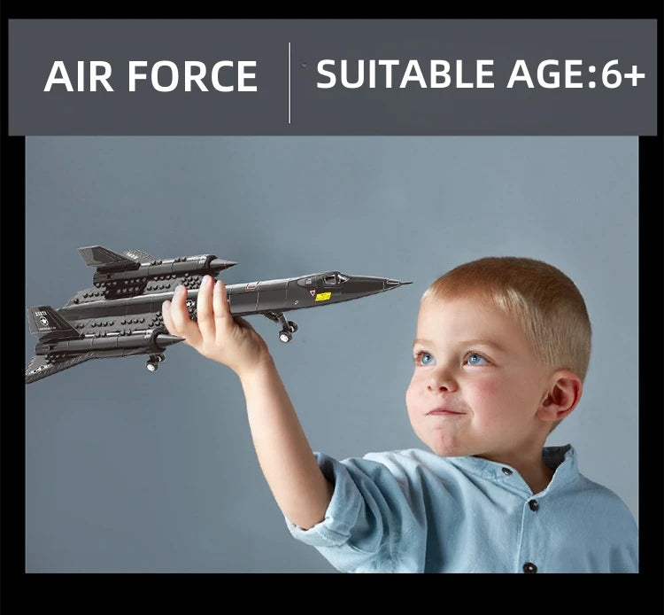 183pcs SR-71 Blackbird US Air Force Reconnaissance AirplaneModel Fighter Assembling Building Block Toy Children Block Toys Gift