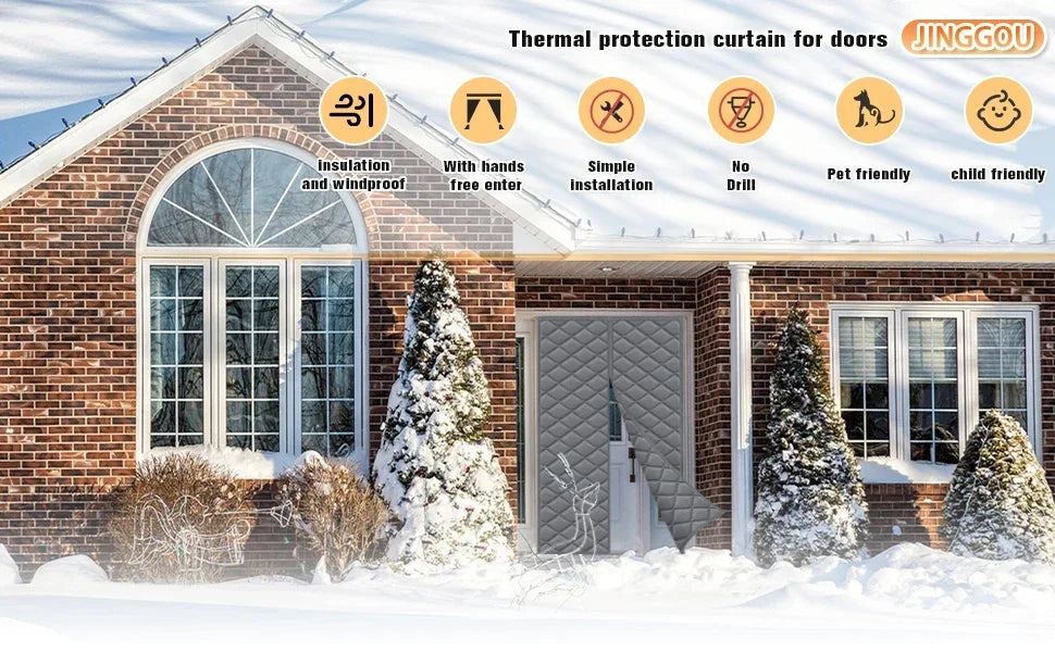 Thickened Household Winter Door Curtain,cold Proof Warm Cotton,magnetic Insulation and Insulation,household Windproof Curtain