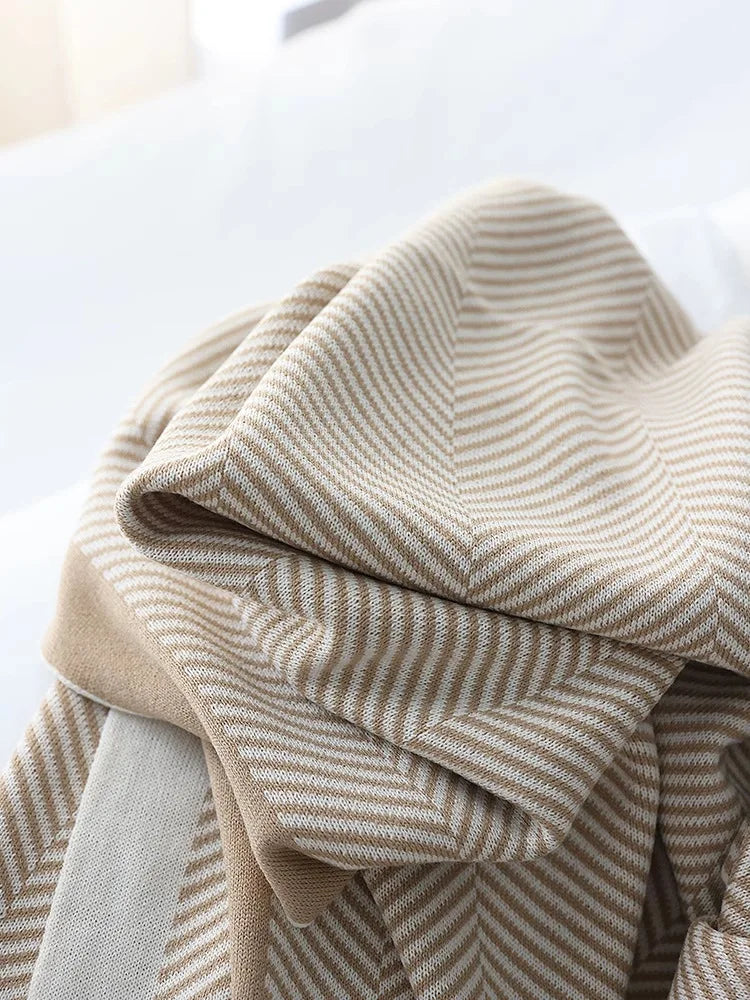 Nordic Ins Style Knitted Blanket Casual Sofa Cover Blanket Plane Office Nap Camping Leisure Soft Shawl Blanket Small Bed Cover